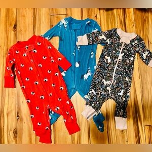 Hanna Andersson Lot of Three Organic Cotton Pajamas / Sleepers play condition